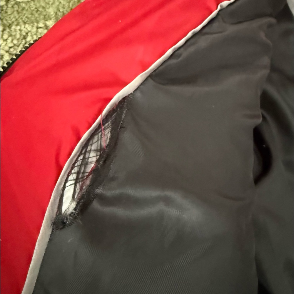 Vince Camuto Red Down & Feather Puffer Coat with Faux Fur Hood - Picture 7 of 8